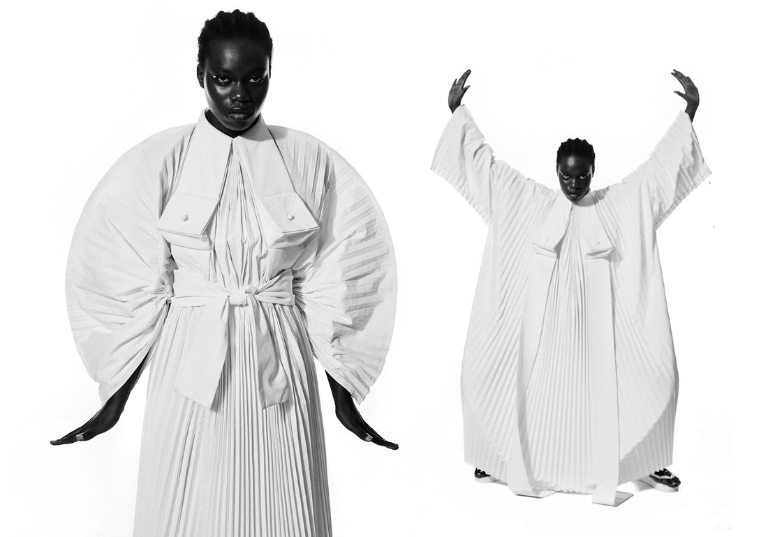 DZHUS Outfit White dress in black and white